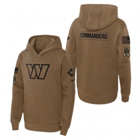 Youth Washington Commanders Brown 2023 Salute to Service Club Fleece Pullover Hoodie