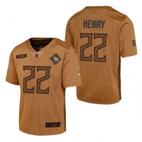 Youth Tennessee Titans Derrick Henry Brown 2023 Salute To Service Limited Jersey